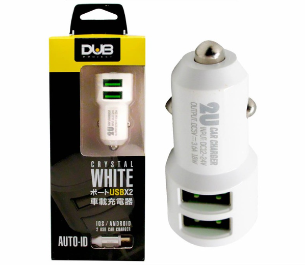 Dub Car Charger Dual USB Port 3.4A MY-30 for Android: Samsung, Xiaomi, Huawei, Vivo, Oppo & LG