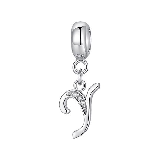 26 English Letter Pendants Suitable For Pandora Bracelet DIY Necklace 925 Silver-Plated Charm Simple Fashion Jewelry Pendant Y