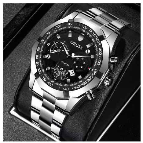 Original ORUSS Men's Stainless Steel Waterproof Luxury Fashion Business Watch Automatic Quartz Wrist Men M13