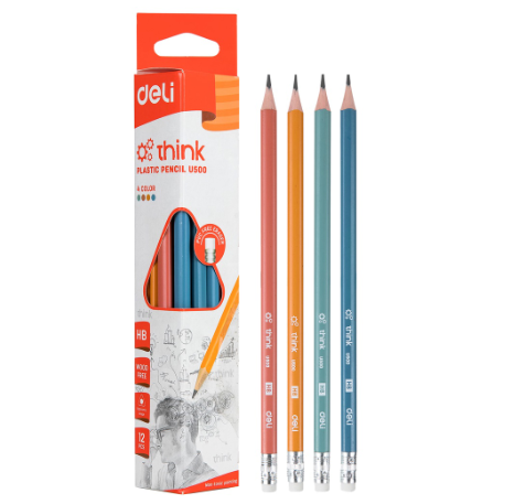 Deli U50000 Think Plastic Pencil HB 12pcs/box [79U50000P12]