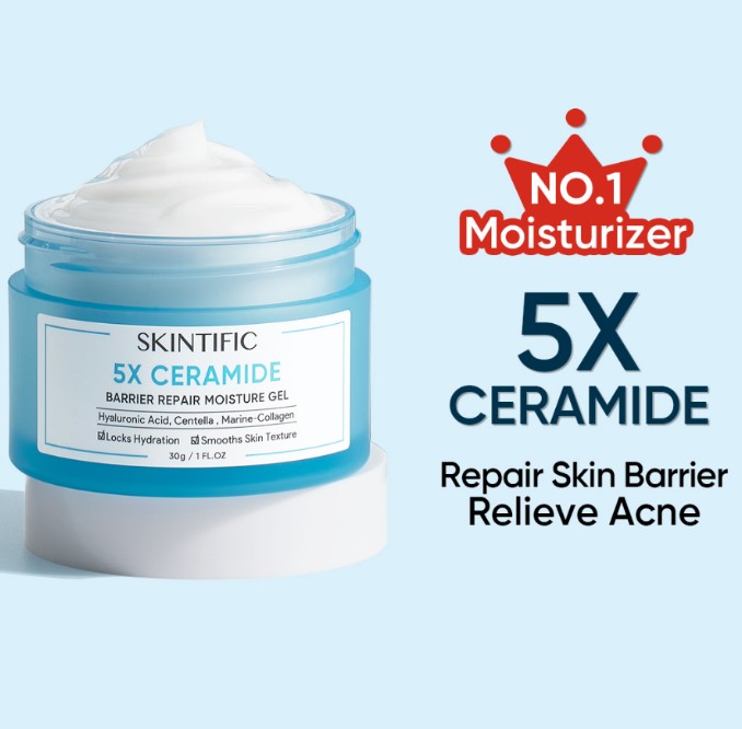 Skintific 5X Ceramide Skin Barrier Repair Moisture Gel Moisturizer Cream Face Moisturiser Day Cream