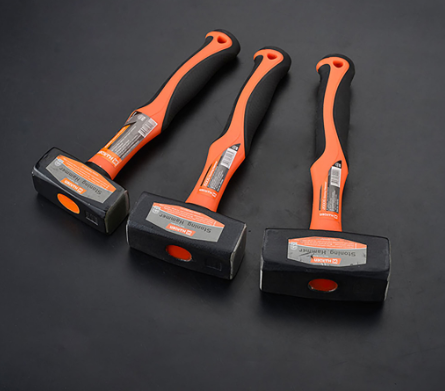 Harden 1.0kg - 2.0kg Stoning Hammer with Fiberglass Handle Forged fine grain steel head hardened, te