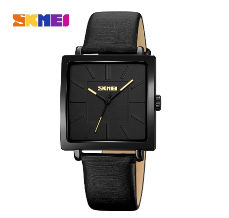 SKMEI Fashion Ladies Quartz Watch Waterproof Square Women 2032 ALL BLACK