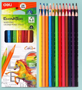 Deli 12/18/24Colors Color Pencil Set Painting Pencils Student School Supplies EC113