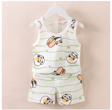 Ready Stock Boys Girls' Cartoon Thin Breathable Sleeveless Vest and Shorts Set BT9