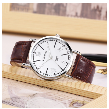 Fashion roman numeral scale belt waterproof watch high-end casual couple watch student watch 002