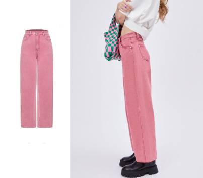 Lovito Women Pocket Y2K Jeans L58Ad126 Pink