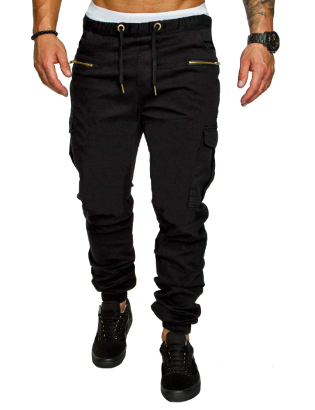 Manfinity Men Flap Pocket Side Drawstring Waist Pants