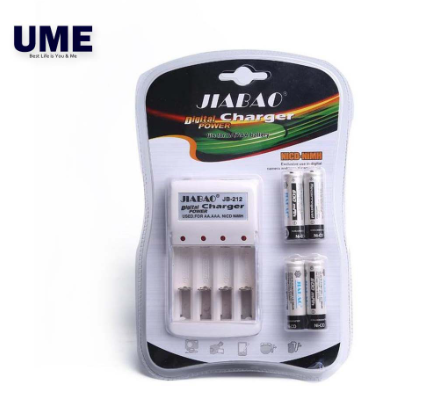 Jiabao JB-212 Charger with 4pcs 2A/3A Rechargeable Battery AA/AAA Batteries