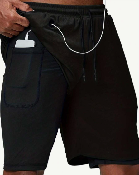 Running Shorts Men Fitness Gym Training 2 In 1 Sports Shorts Quick Dry Workout Jogging Double Deck Summer Men Shorts