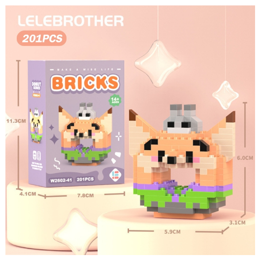 Lboyu Cute Cartoon Donut Building Block Ornaments Compatible with Lego Children's Toys M28