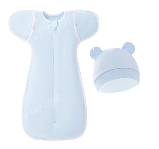 Muslim Swaddle Blanket Hat Set Swaddle Bedding Wrap Blanket Baby Swaddling Newborn Baby Swaddle D22