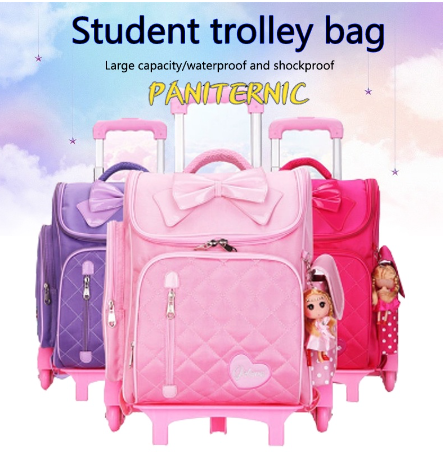 Trolley bag for kids girls school bag with wheels for kids Trolley Bag 2 Wheels