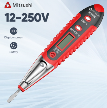 Mitsushi MIT-VT12V 12-250V AC-DC Digital Voltage Tester Pen Detector