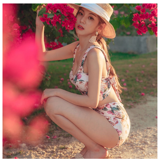 Korean Fashion High Waist Floral Bikini Two Piece Swimsuit Summer Women Beach Wear Plus Size Push Up