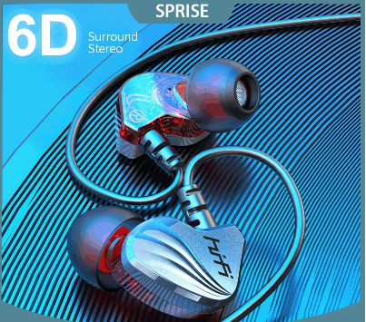 SPRISE HiFi Dual Drive 6D Stereo Earphones With Mic Earphone Wired Headset Universal Wire Control 3.5mm