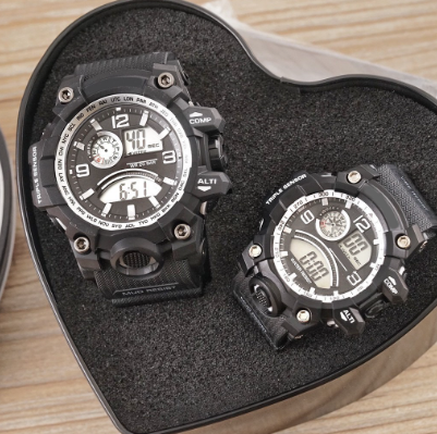 Couple Sport Watches waterproof digital watch with heart box