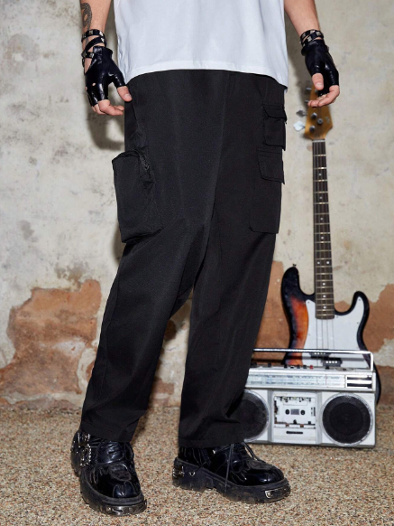 Manfinity EMRG Men Flap Pocket Side Cargo Pants