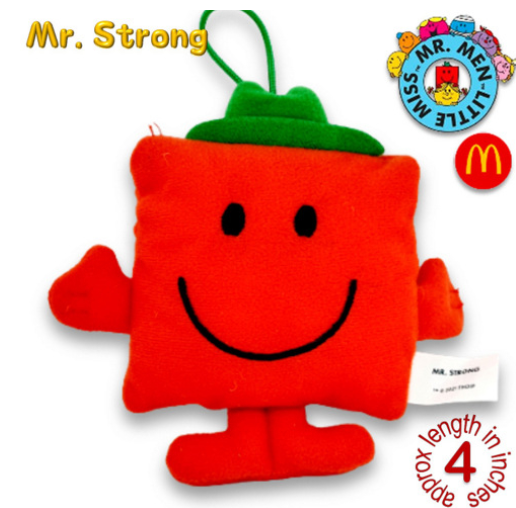 Mr Men Little Miss 2001 McDo Hanging Plushies Bag Charm Stuffed Toys M19