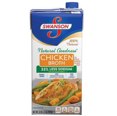 Swanson Chicken Broth 33% Less Sodium 907g