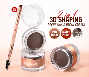 O.TWO.O 2 In 1 Eyebrow Cream& Bow Wax With Brush 3 Colors Long Lasting Waterproof Cosmetics