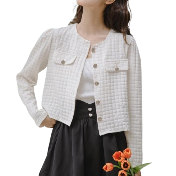 Lovito Women Casual Plain Button Front Coat LNE29209 (White)