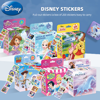 200pcs Frozen Kids Roll Stickers Cartoon Stickers Children Cartoon Stickers Baby Princess Stickers
