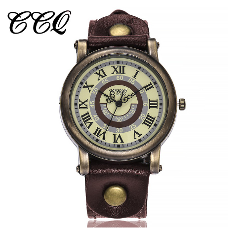 Men's New Retro Turntable Casual Leather Quartz Watch C235 M01