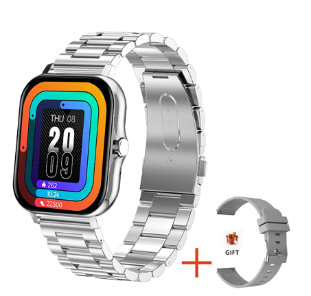 FILIEKEU Smart Watch Men Women Waterproof Sports Fitness Bluetooth Call Couple For Android And Ios SILVER STEEL BELT