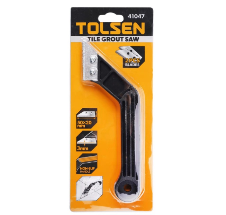 Tolsen Tile Grout Saw w/ 2pcs Blade (50 x 20mm) 41047 Non Slip Handle