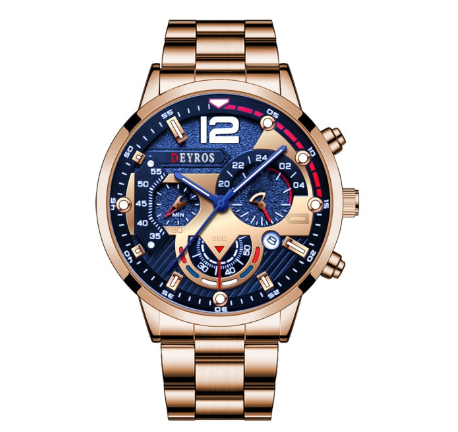 DEYROS Men's Waterproof Quartz Business Wacthes Black Stainless Steel Analog Original Wristwatch Men Watch Relo Ng Kalalakihan 3