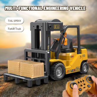 11 Channels RC Car Children Remote Control Cars Forklift Truck Cranes Liftable Stunt Car Electric Vehicle Lights and Music Construction Toy for Boys Kids Gift