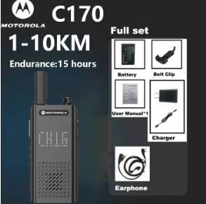 MOTOROLA C-170 Walkie Talkie Portable Two-Way Radio UHF Transceiver set NTC Type Approved Walkie-talkies radio Walkie Talkie Long Range