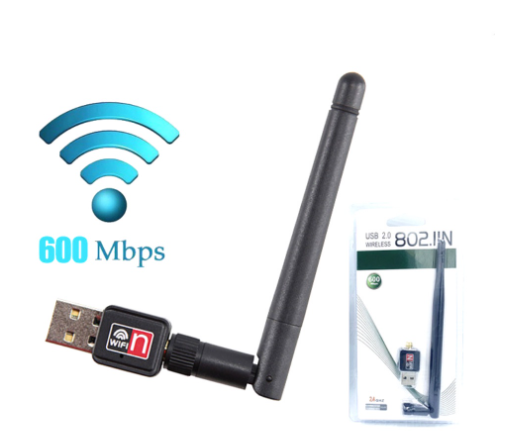 600Mbps Wireless USB WiFi Receiver Adapter 2.4Ghz for Desktop Wireless Antenna Adapter