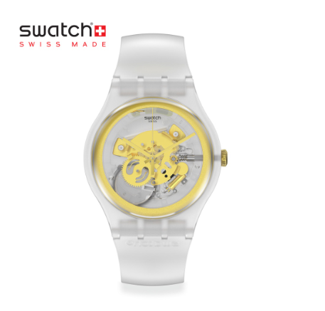 Swatch New Gent My Time SVIZ102-5300 White Transparent Silicone Strap