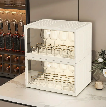 1pc Cup Storage Box, Shoe And Bag Storage Box, Dustproof Storage Case, Desktop Storage Rack, Coffee Cup Mug Water Cup Tea Set Storage Box, Kitchen Bedroom Living Room Dorm Accessories, Home Organizati