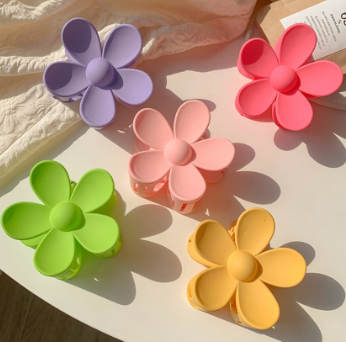 Acrylic Large Flower Plate Hair Clamp Korean Style Fashion Back Head Bathing Hair Clip Girls Hair Accessories
