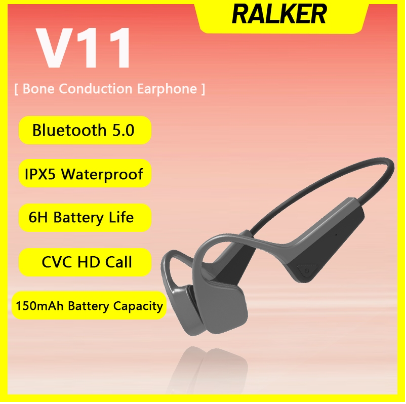 Bone Conduction Earphones Bluetooth Hifi Ear-hook Wireless Headset with Mic Waterproof Headphones