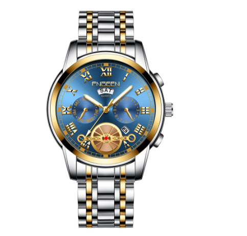 Binbond Original Luxury Watch Men Trendy Fashion Black Watch Men Stainless Steel Fashion Watch M01