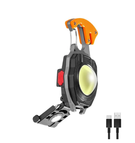 Multi-function Portable Mini Keychain Light Led High Bright Flashlight Dual Light Source Outdoor Camping Fishing Tool Torch Lamp