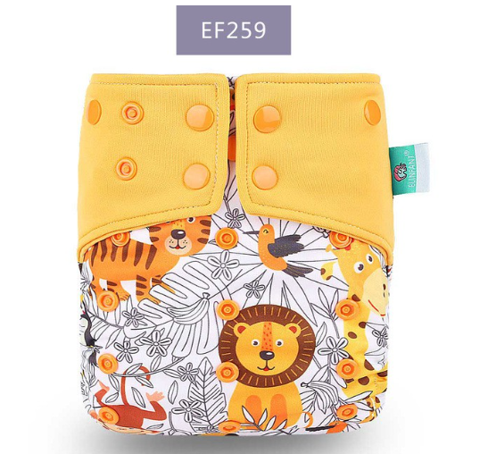 Elinfant Coffee Fiber Inner Baby Cloth Diapers Double Gusset Washable Baby Nappy Without Insert E7