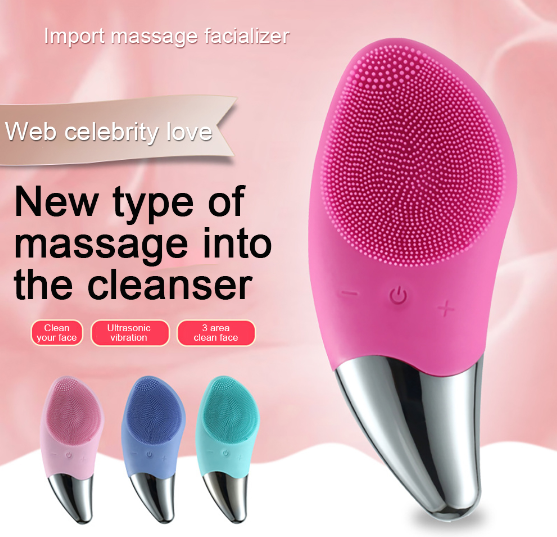 Face Cleansing Brush Mini Electric Sonic Silicone Facial Cleanser Deep Pore Cleansing Face Skin Massager Device