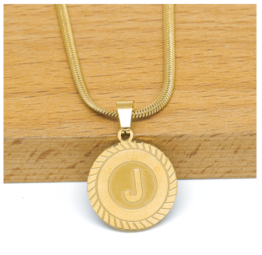 Laj High Quality Stainless Steel Letter Pendant Necklace with Free box J