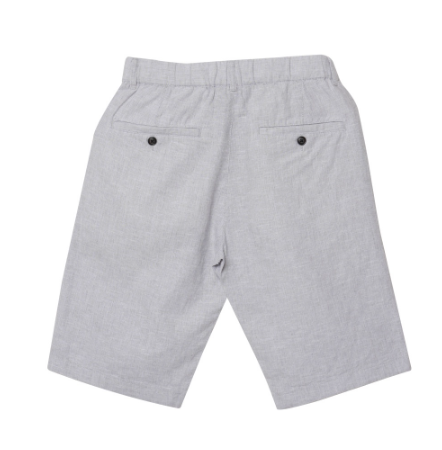 GIORDANO Men's Cotton Linen Bermuda Shorts Lt. Grey x White