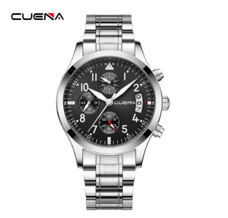 New Original CUENA Men's Watches Fashion Creative Small Dial 41CM Casual Business Sports Stainless Steel Waterproof Quartz Analog 6090 M6