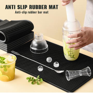 Bar Mat Rubber Anti-Slip Bar Service Mat Bar Counter Mat Insulated Pads PVC Pad Square Spill Mat