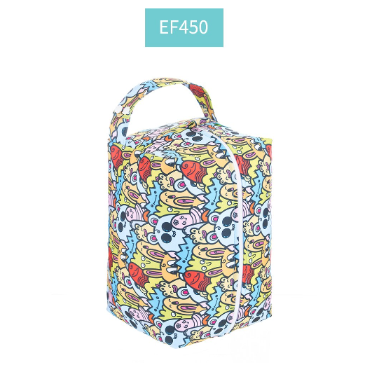 Happyflute Baby Diaper Pods Reusable Waterproof Fashion Prints Wet Dry Cloth Wet Bag Mums Storage Travel Nappy Bag C4