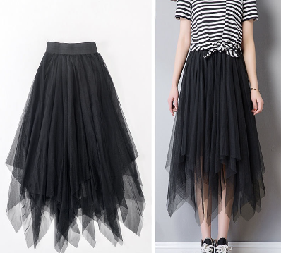Women's Pleated Skirts, Long Skirts, Mesh Skirts, Women's Mid-length All-match High-waisted A-line Skirts