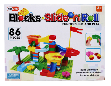 KidShop Blocks Slide n Roll Playset