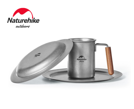 Naturehike Stainless Steel Retro Tableware Wild Exposed Camping Plate Outdoor Cup